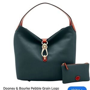 Dooney & Bourke Pebble Grain Hobo Bag - Dark Green and Brown